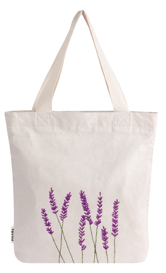 embroidered tote bag with zipper