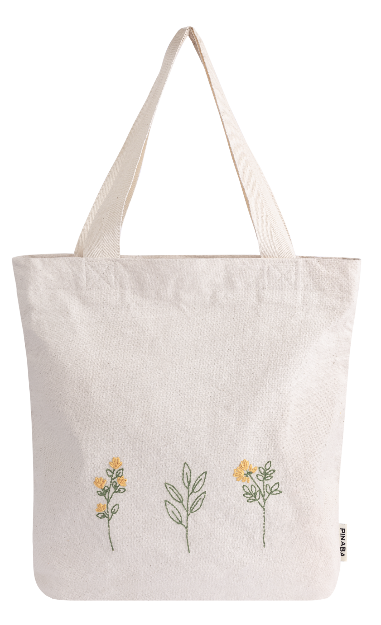 embroidered tote bag with zipper