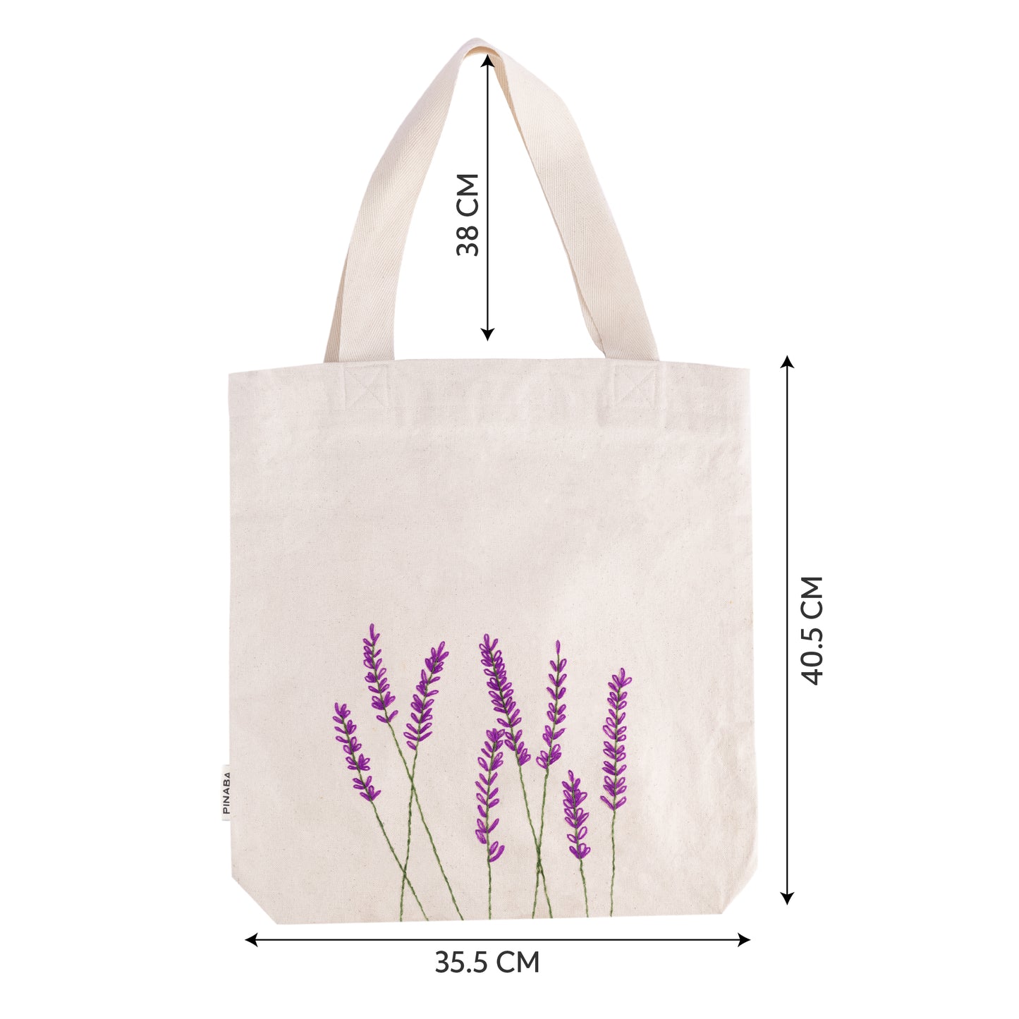 embroidered tote bag with zipper