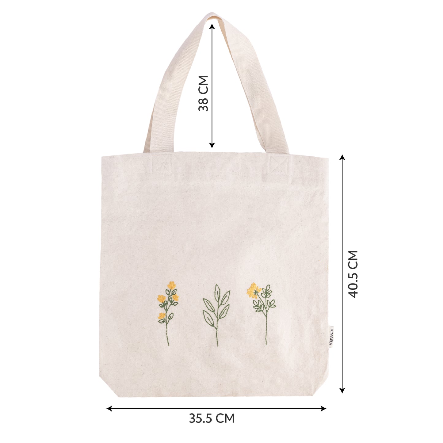 embroidered tote bag with zipper