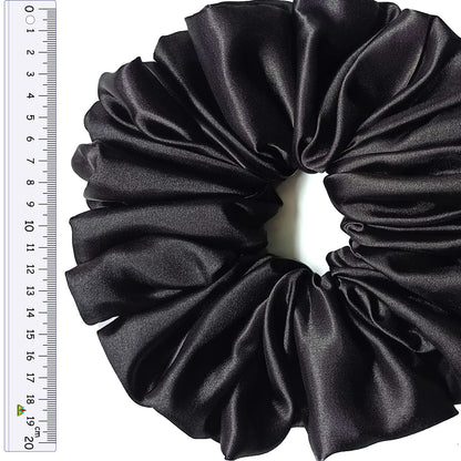 Satin silk hijab scrunchie volumizer (Black)