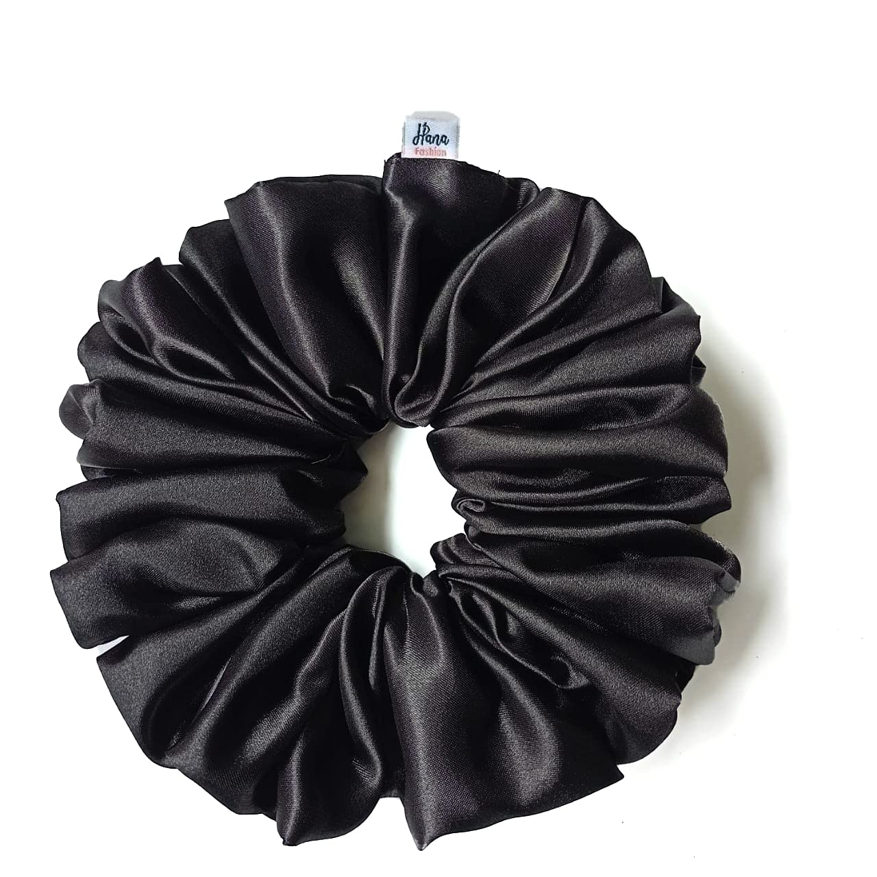 Satin silk hijab scrunchie volumizer (Black)